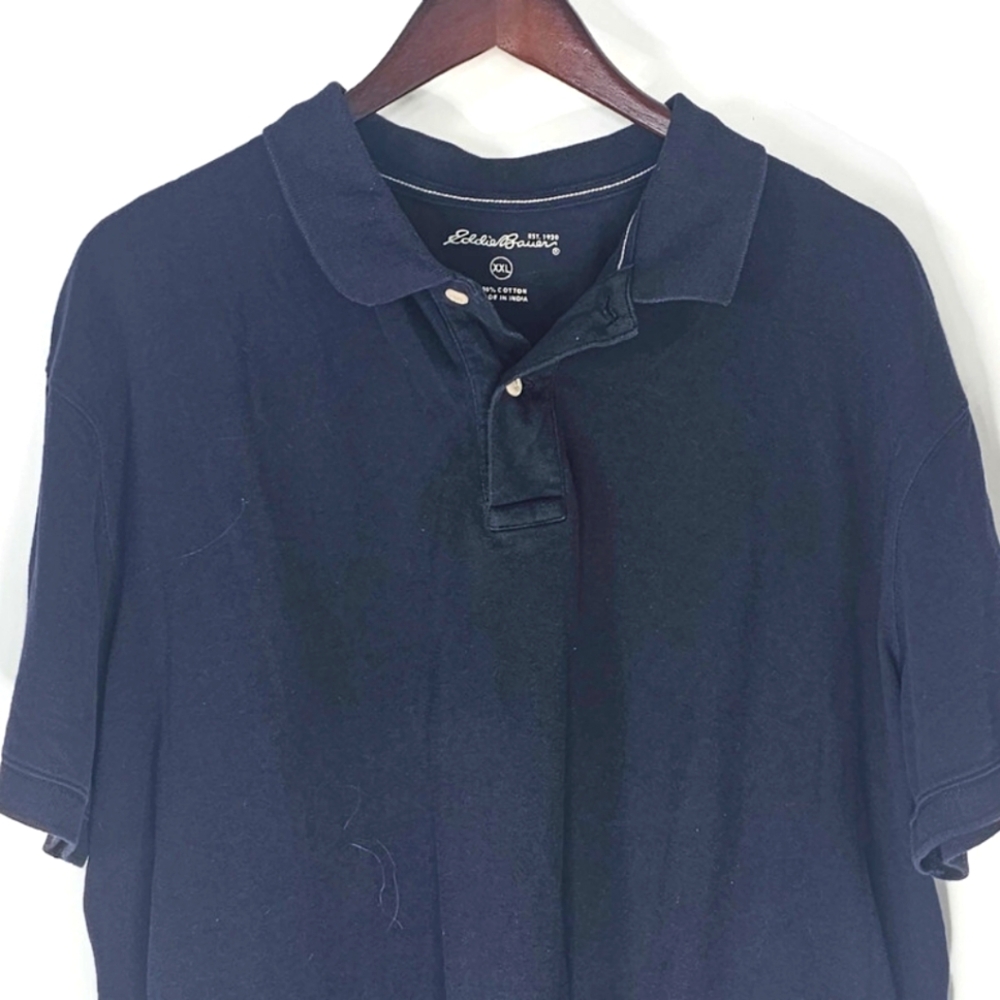 Eddie Bauer Men's Size XXL Navy Blue Short Sleeve Polo Shirt